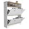 Tuhome Calgary Shoe Rack, Superior Top, One Open Shelf, Two Extendable Shelves, Light Oak/White ZDB7106 - alternate 2